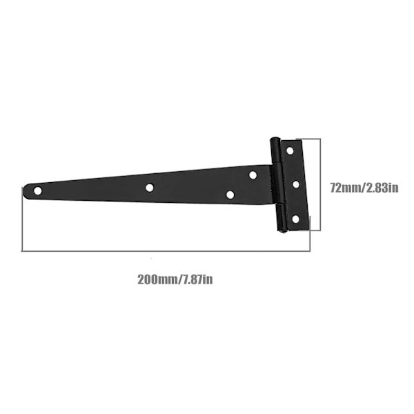 6-pak Hage Skur T-hengsel 8 Tommer Heavy Duty Smijerns Rustfritt T-hengsel Med Monteringskruer