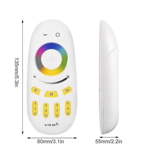 2,4 GHz langaton 4-vyöhykkeinen Wifi RGBW-kaukosäädin LED-lampulle