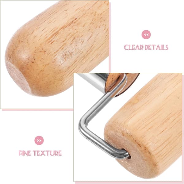 Deigrulle Multifunksjonell Kjevle i Tre og Rustfritt Stål Ergonomisk Design Enkel Stil Khaki Farge