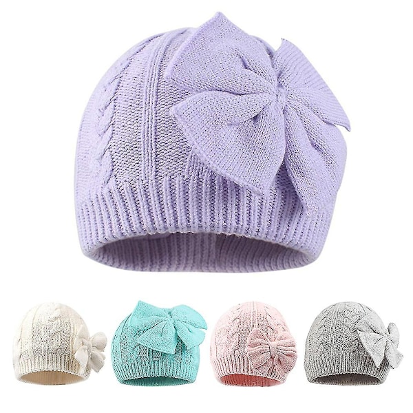 Paksu Neulotu Hattu Silmiinpistävällä Jousella Talvilakki Balaclava Beanie Hattu Green