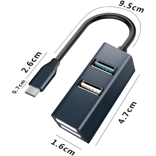 Usb Hub Laddare Typ c Usb Hub 4 Portar Multifunktionsadapter