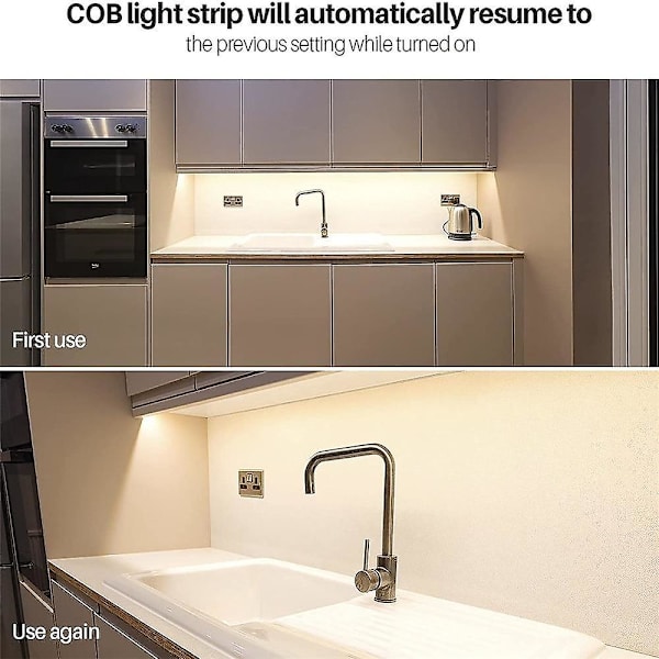 Cob Fleksibel LED-Stripslys 5m 16.4ft Varmt Koldt Hvid