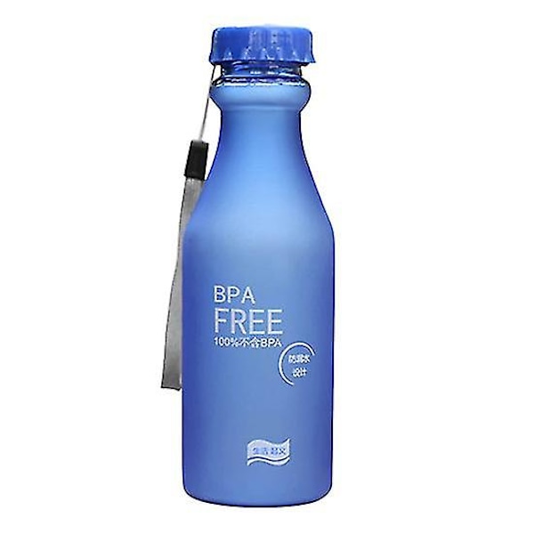 Scrub Bærbar Lækagesikker Vandflaske Cykling Sport Ubrækkelig 550ml Drikkflasker Sapphire Blue