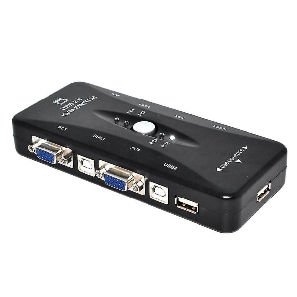 USB 2.0 KVM 4 Port SVGA VGA Tastatur Mus Switch Box