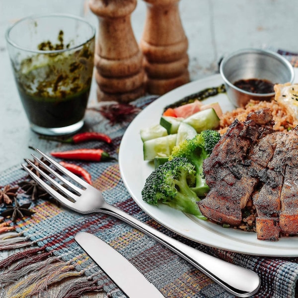 24-delt sett med gode rustfrie stål middagsgafler, 8 tommer (shikai)-yuhao