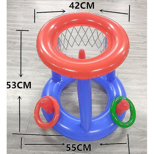 Uppblåsbar Pool Basketboll Leksak Set, Flytande Badring & Strandboll Kastspel Sommarfest