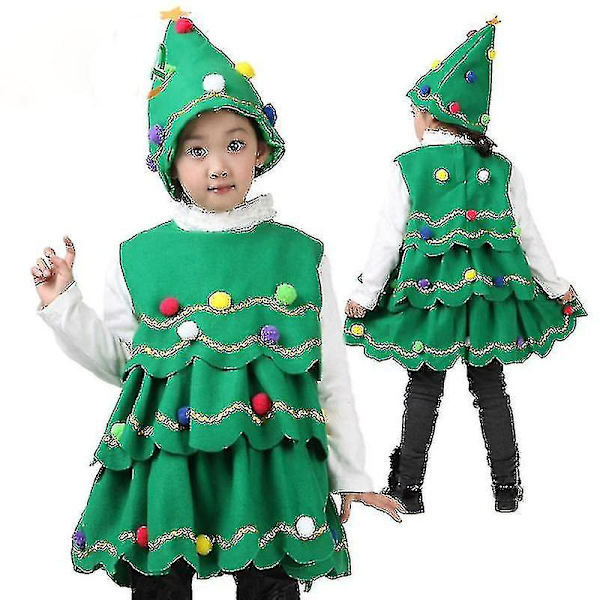 Julgran Kostym för Scenframträdande Pojke Flicka Julgran Hatt Juluppträdande 120cm