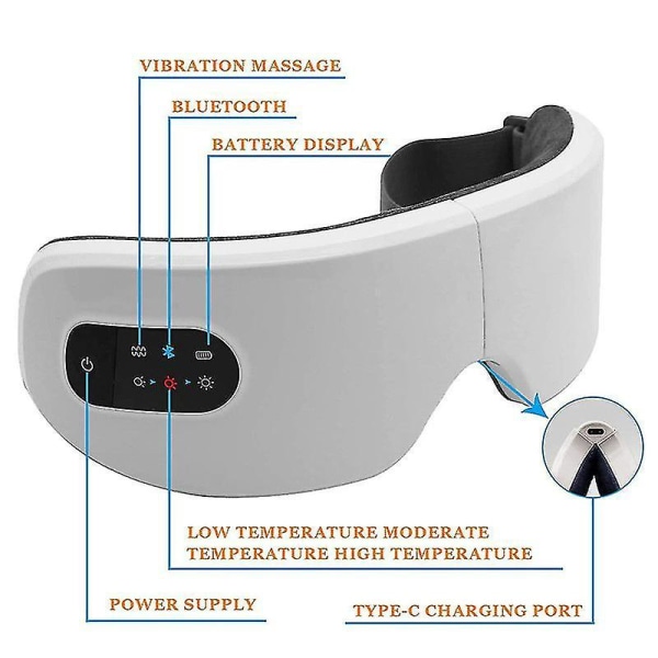 4D Electric Intelligent Eye Massager Bluetooth Heat