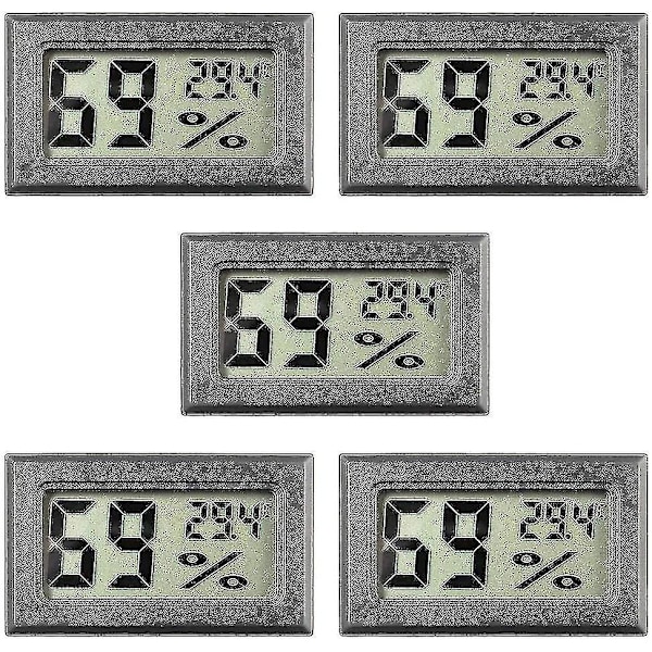 5-pack Mini Hygrometer Liten Digital Termometer Hygrometer LCD-skärm Inomhus