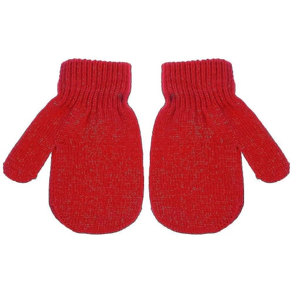 New Knitted Gloves Lovely Candy Color Full Finger Mittens Thickening Warm Fashion Children