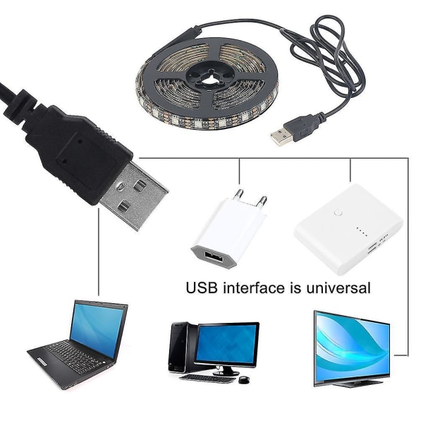 12 RGB 5050 SMD Vattentäta USB LED Svarta Striplampor 5V