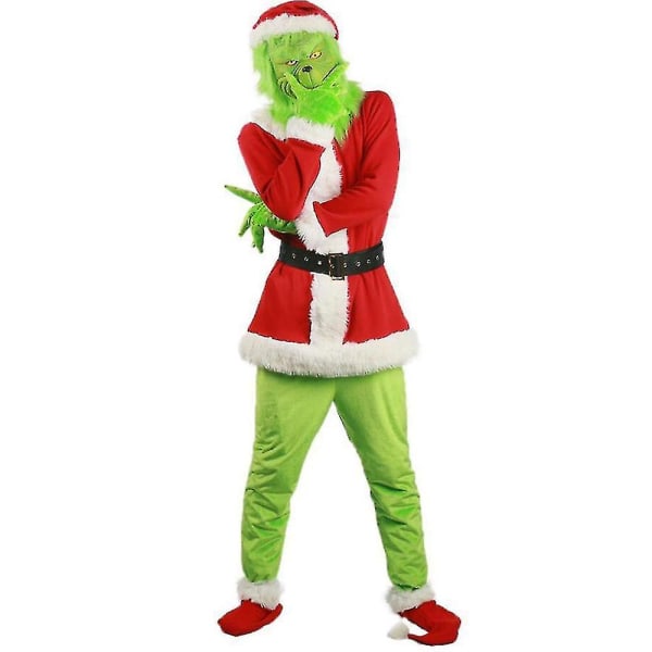 Voksen The Grinch Kostume Fancy Outfit Sæt XL