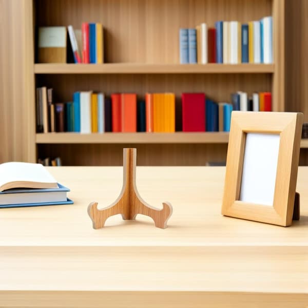 3 st träplattställ för display med robust stöd och elegant design, lämplig