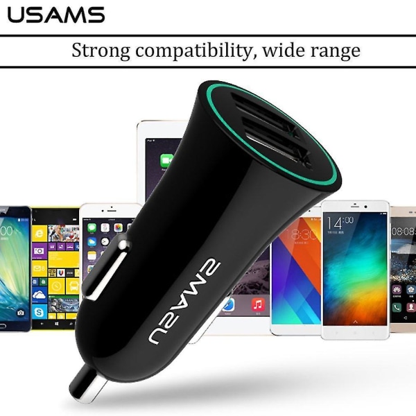 Usams Us-cc013 Small Horn 2.1a, kaksi USB porttia autolaturi