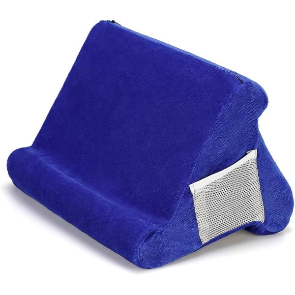 Vikbar surfplatta Mjuk kudde Telefonkuddhållare Bokhylla Lässtödkudde för säng, bil blue