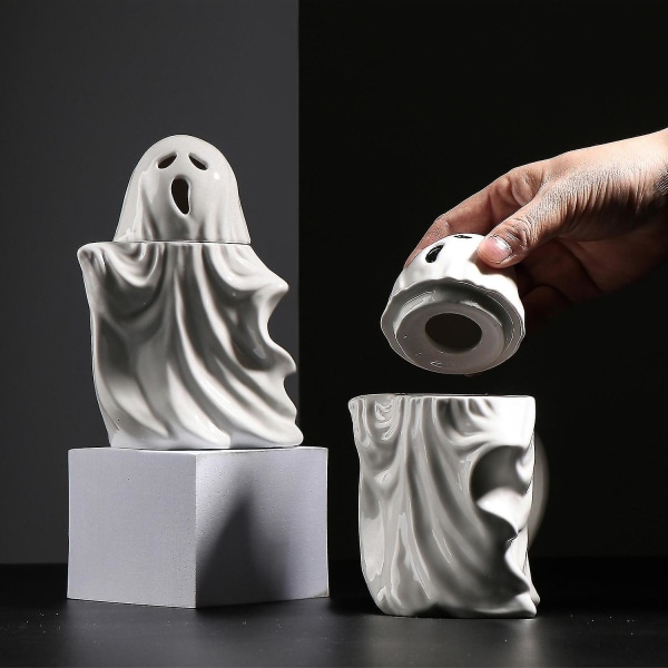 Cute Ghost Cup med stor kapacitet Keramisk festdekoration