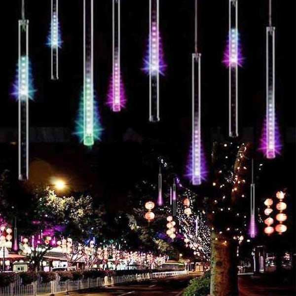 Led-sadevalo 30 cm 8 Putkea 144 Led Ulkovalaistus Jääpuikko