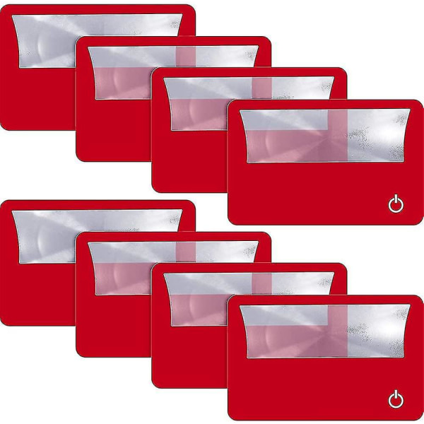 8 styks kort forstørrelsesglas bundt tegnebog pung forstørrelsesglas lommekort led