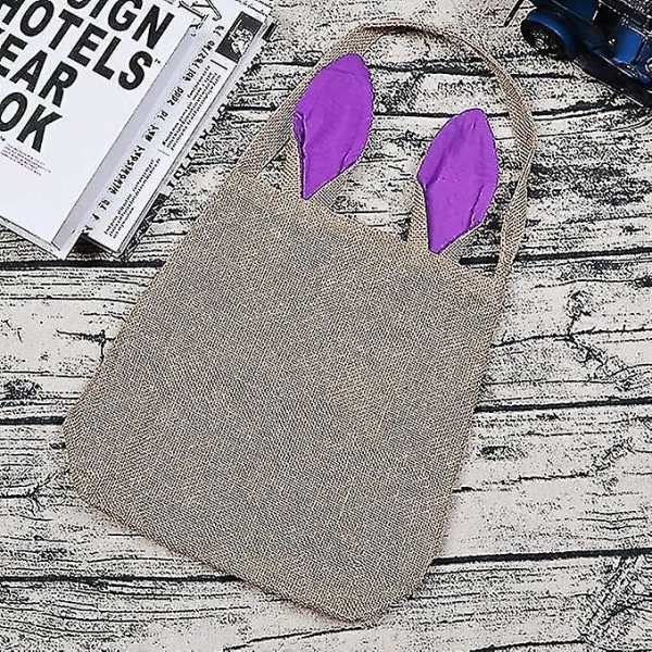 6 Pakk Påskekaninposer Jute Burlap Tote Eggjakt