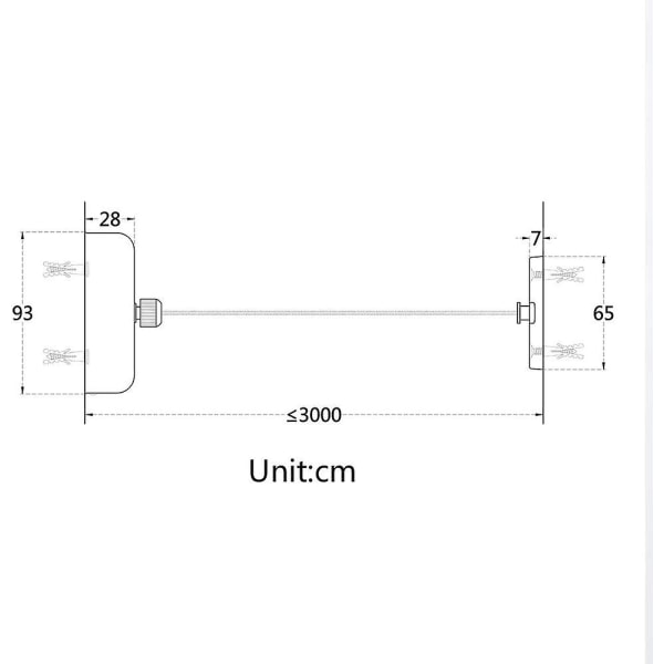 Sähköisesti sisäänvedettävä pyykkiteline - Seinäkiinnitettävä pyykkiteline irrotettavilla pyykkitelineillä sisätiloihin, hotelliin, kylpyhuoneeseen, 3 metriä (hopea)