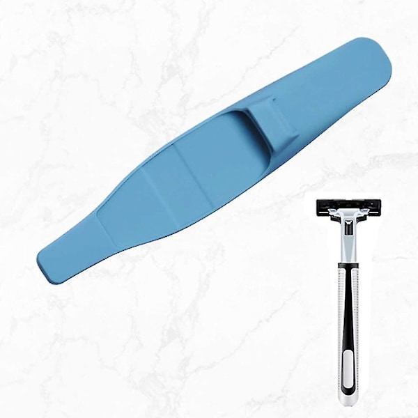 Razor Etui Silikon Rejse Razor Beskytter Bærbar Beskyttelsesetui Til Manuel Razor System (blå + grå) (2 stk