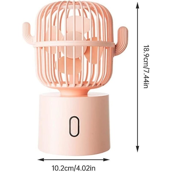 Pöytäkoneen USB USB tuuletin Mini pöytätuuletin 2400mah kannettava USB ladattava kaktus