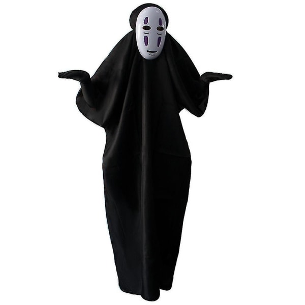 Spirited Away No Face Kaonashi Performance Costume Fancy Up Outfit Cloak Mask hanskersett XL