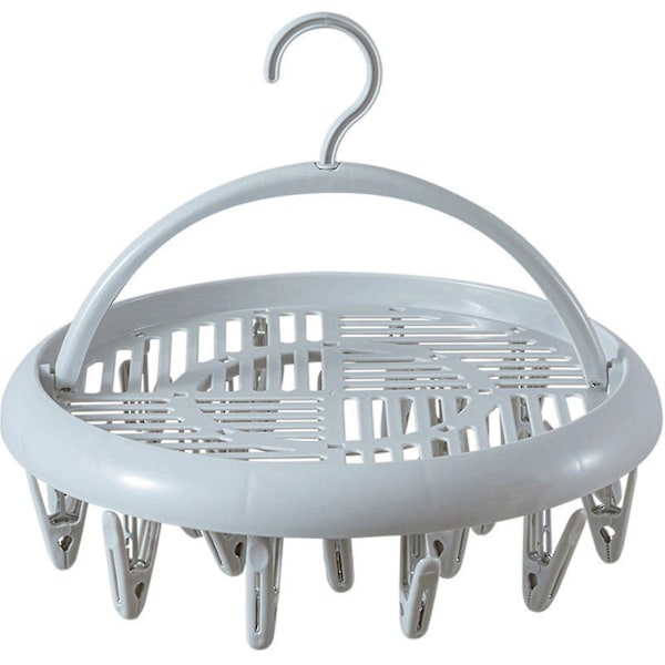 Multifunktionell Torkställ Multi-klämma Strumpor Balkong Vikbar Underkläder Multi-purpose Hushåll Multi-huvud Klädställ Gray