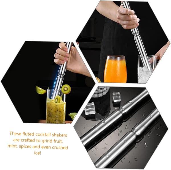 Cocktailmuddler i rustfritt stål Sitronkvernstang Knust is Bar Swizzle Sticks