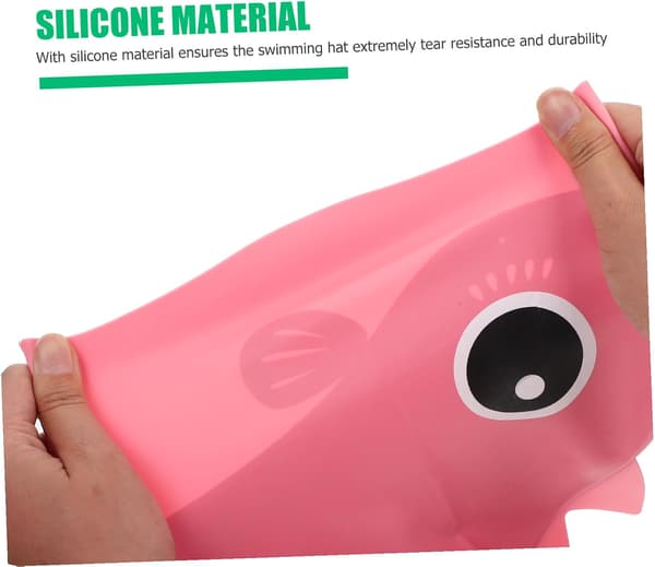 Vanntett svømmehette i silikon for gutter, stor tegneserie dinosaurdesign badehette