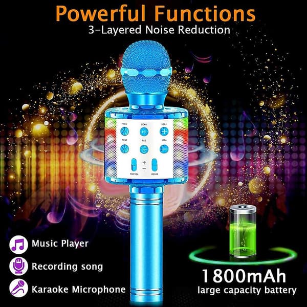 Trådløs Bluetooth Karaoke-mikrofon, Multifunksjonell høyttaler