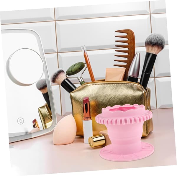 Makeupbørsteholder Kamrenser Børste Foldbar Makeup Svamperenser Boks