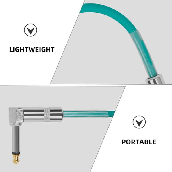 Gitarpedal Patchkabel 15 cm lengde Støyreduserende design 6,35 mm PVC- og metallkonstruksjon Rettvinklede kontakter