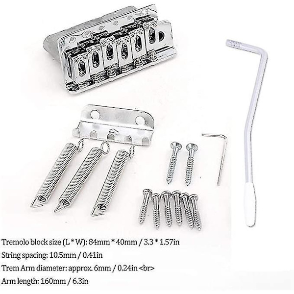 Elektrisk Gitarrbro Tremolo System Set Metall Fast