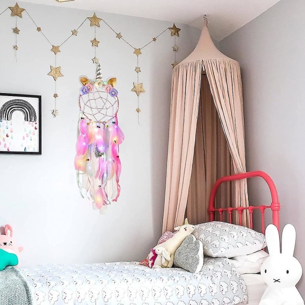Unicorn Dream Catcher värikäs led-valo makuuhuoneen seinäsisustus