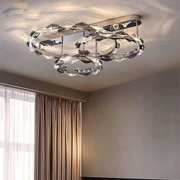 80cm Loftlampe LED Krystal Rustfrit Stål Moderne 220-240v