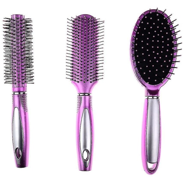 3 Pcs Hair Brush Styling Detangler Comb Women Men Curly