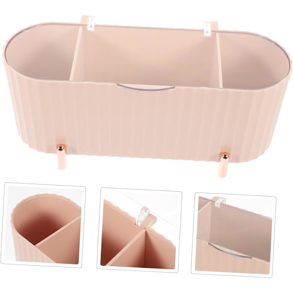 Vatpindebeholder Makeup Bomulds Organizer 4-rums Skrivebords Organizer Boks med Låg