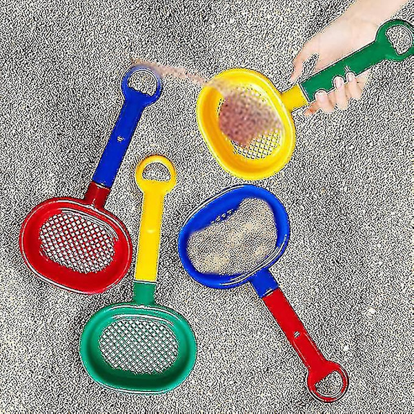 4-delt Strandværktøjssæt 9,8\" Plastik Sandsifter Spader Til Børn Komplett Gavepakke Festpakke