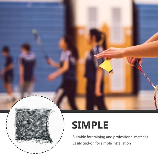 Bärbart badmintonnät i nylon 780x62cm mörkgrönt med flätat rep