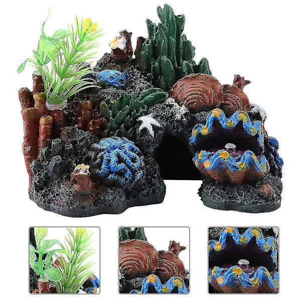 Fargerik Kunstig Harpiks Korallhule Dekor For Marine Fiskedam Akvarium Ornament Fjell