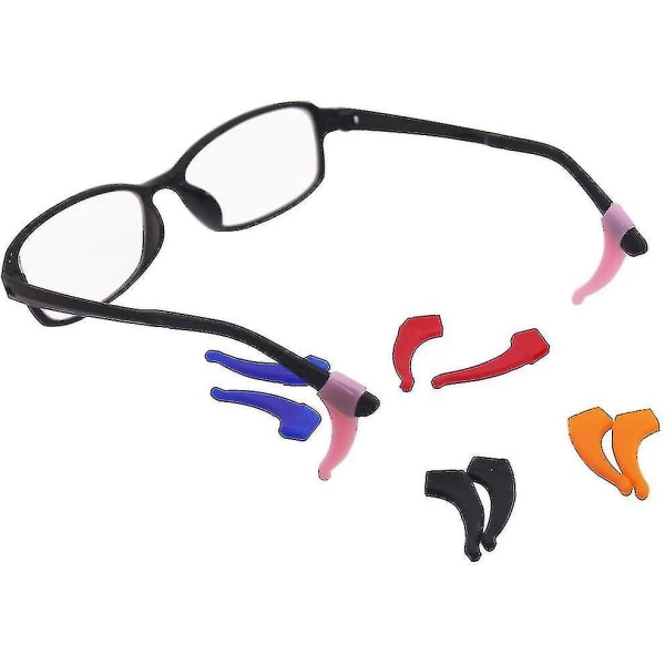 6 Pack Anti-Slip Børne/voksne brillerremme med 6 par øregreb kroge, sikkerhedsglasholdere Brilleholder til sport Mænd Kvinder Øjenbeskyttelse -6