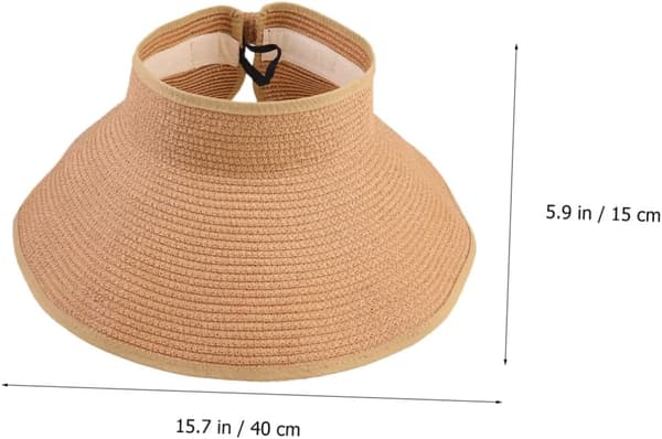 Strå Solhat Sammenfoldelig Bred Skygge Kvinder Sommer Strandhat Hul Kop