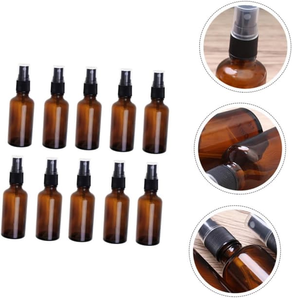 8st 50ml bruna oljesprayflaskor i glas, påfyllningsbara presspumpar, bärbara sprutor för resor och utomhusaktiviteter