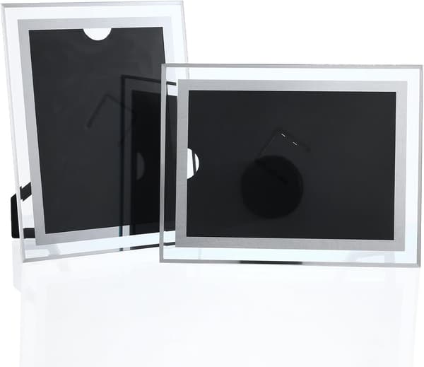 2 st bröllopsfotoram Glasfotoram 7 tum rektangulär display Enkla fotouppdateringar