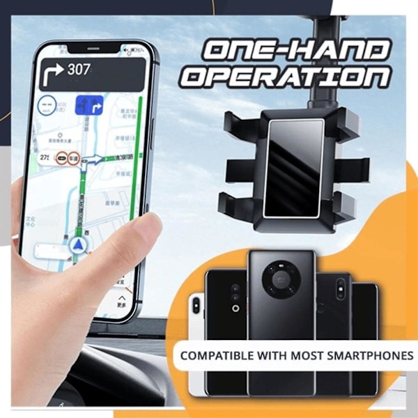 Mobiilipuhelimen pidike auton takapeiliin ABS-peilillä
