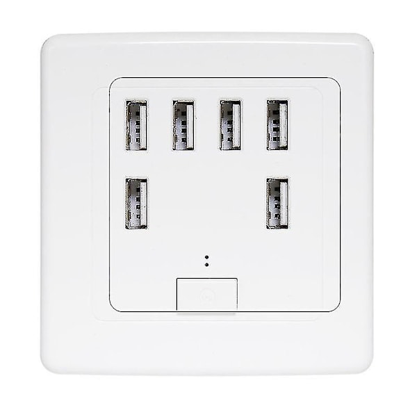 USB Universal Vägguttag 6 Portar 4A Laddningspanel Snabb