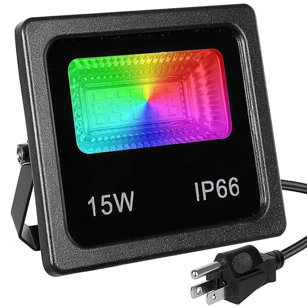 RGBW App LED Flomlys 15W Bluetooth Utendørs Smart Flomlys