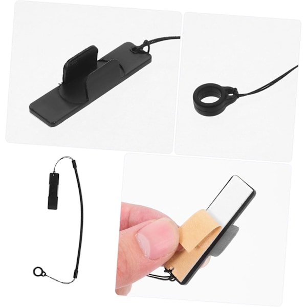 2 stk. Svarte Elastiske Sikringssnorer for Touchpenner med Uttrekkbar Spiral Anti-miste Nettbrett Pennestropper