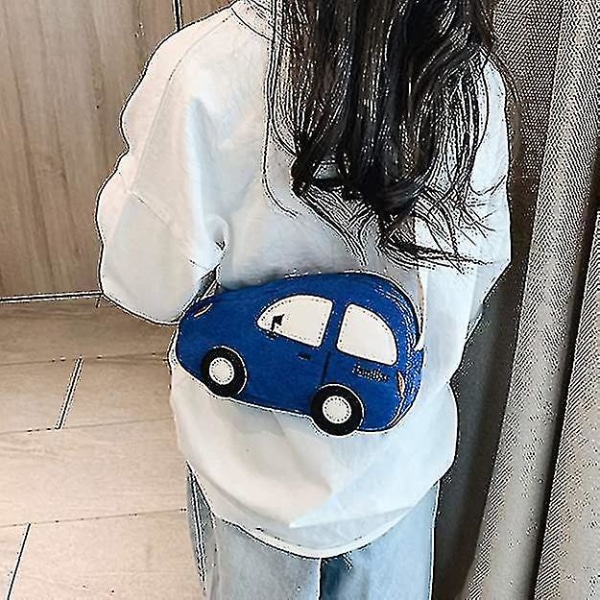 Pikkulapselle tarkoitettu messenger-lompakko, mini-messenger-laukku tytölle ja pojalle, piirretty auto olkalaukku, vihreä
